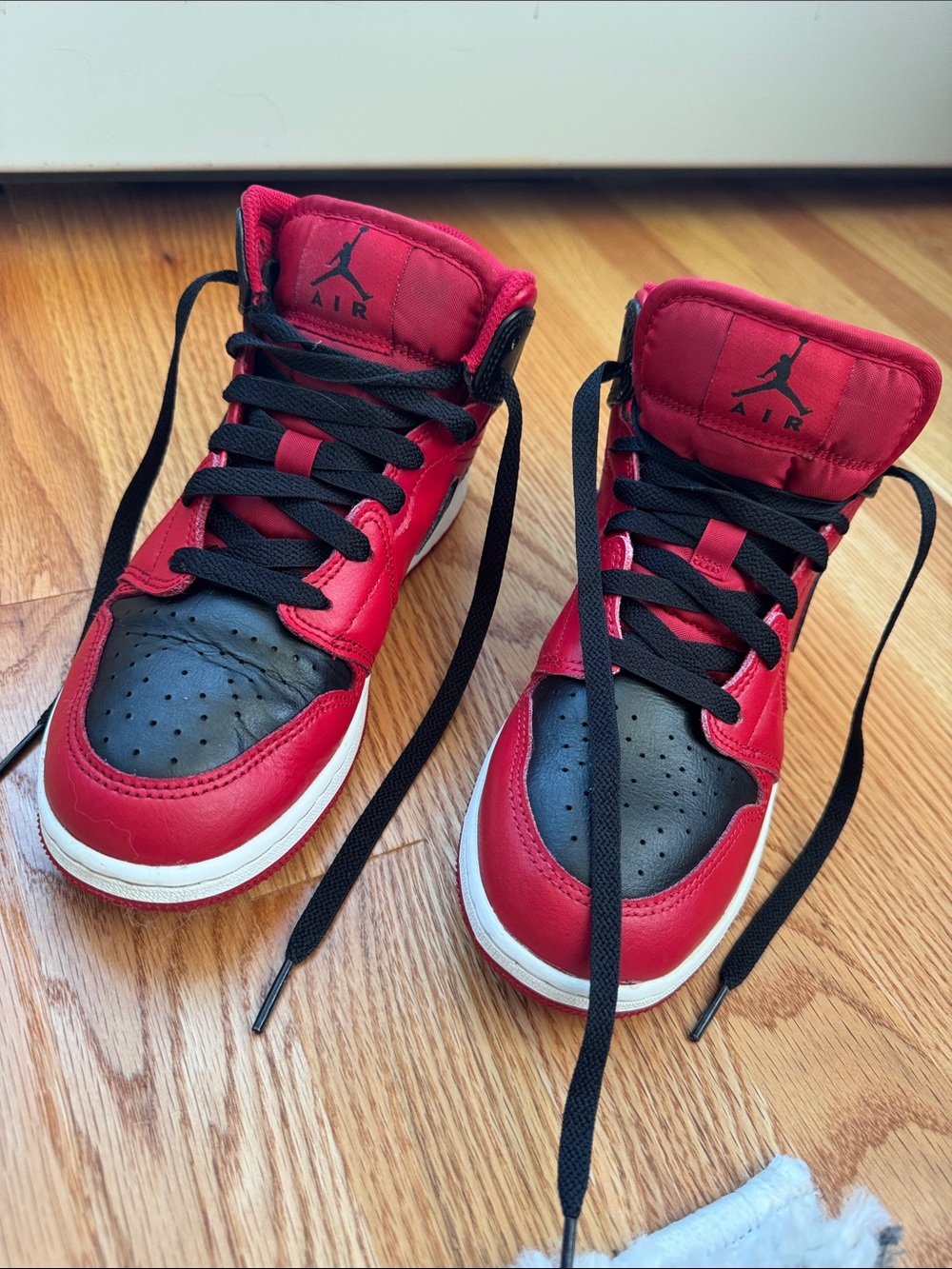 Nike Jordan Kids Red and Black High-Top Sneakers